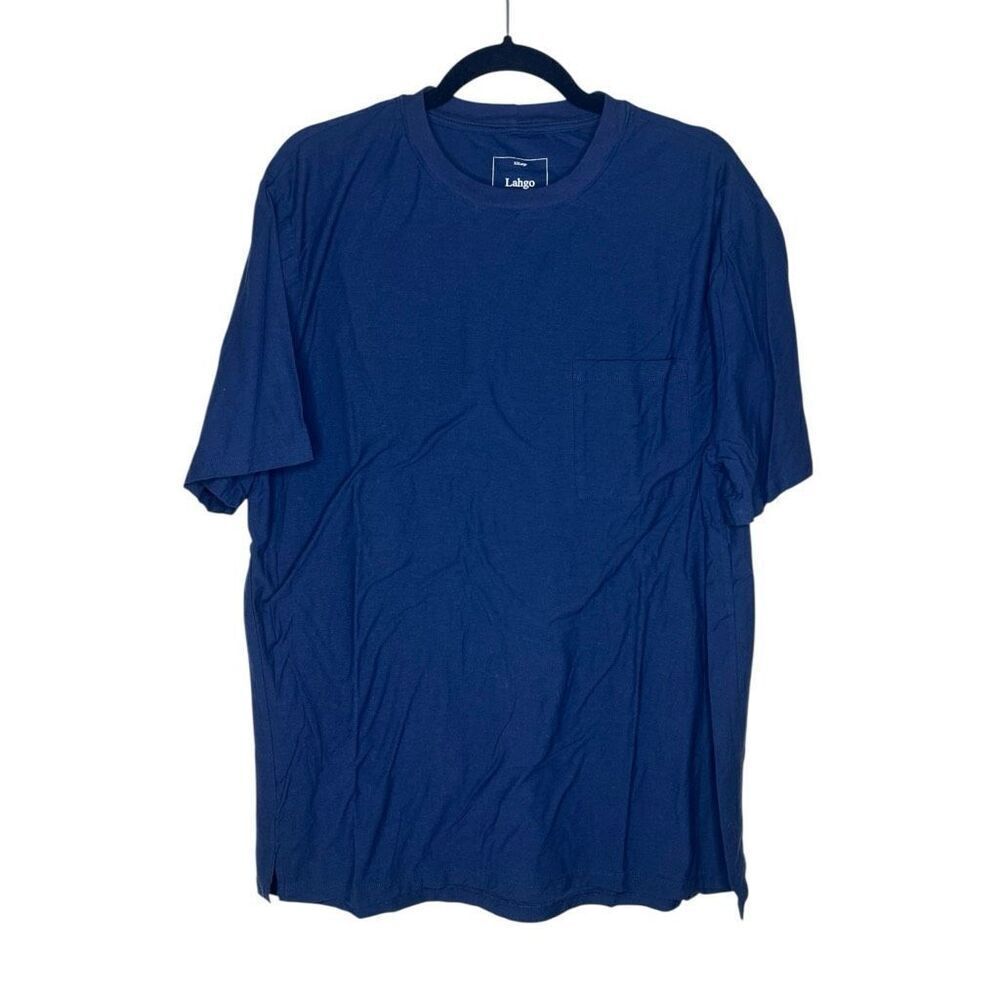 Lahgo Men’s XXL Navy Blue Pocket T-Shirt Supima Cotton Blend
